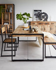 Cosmo Industrial Metal & Wood Bench Code