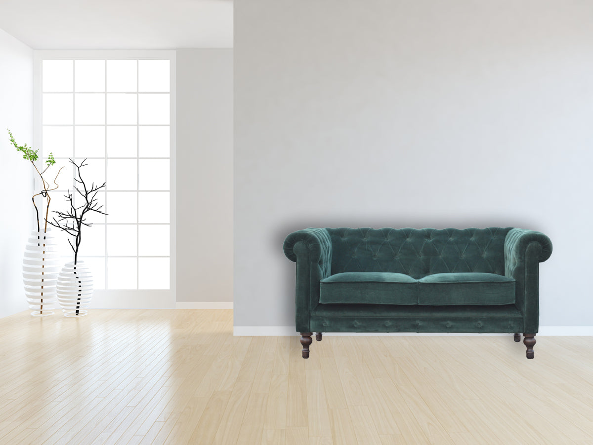 Emerald Green Velvet Chesterfield Sofa