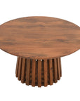 Slatted Mango Wood Round Coffee Table