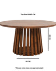 Slatted Mango Wood Round Coffee Table