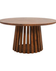 Slatted Mango Wood Round Coffee Table