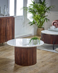 Opal Mango Wood Coffee Table With Marble Top