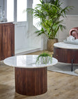 Opal Mango Wood Coffee Table With Marble Top