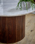 Opal Mango Wood Coffee Table With Marble Top