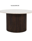 Opal Mango Wood Coffee Table With Marble Top