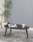 Opal Coffee Table With Black Marble Top & Metal Legs