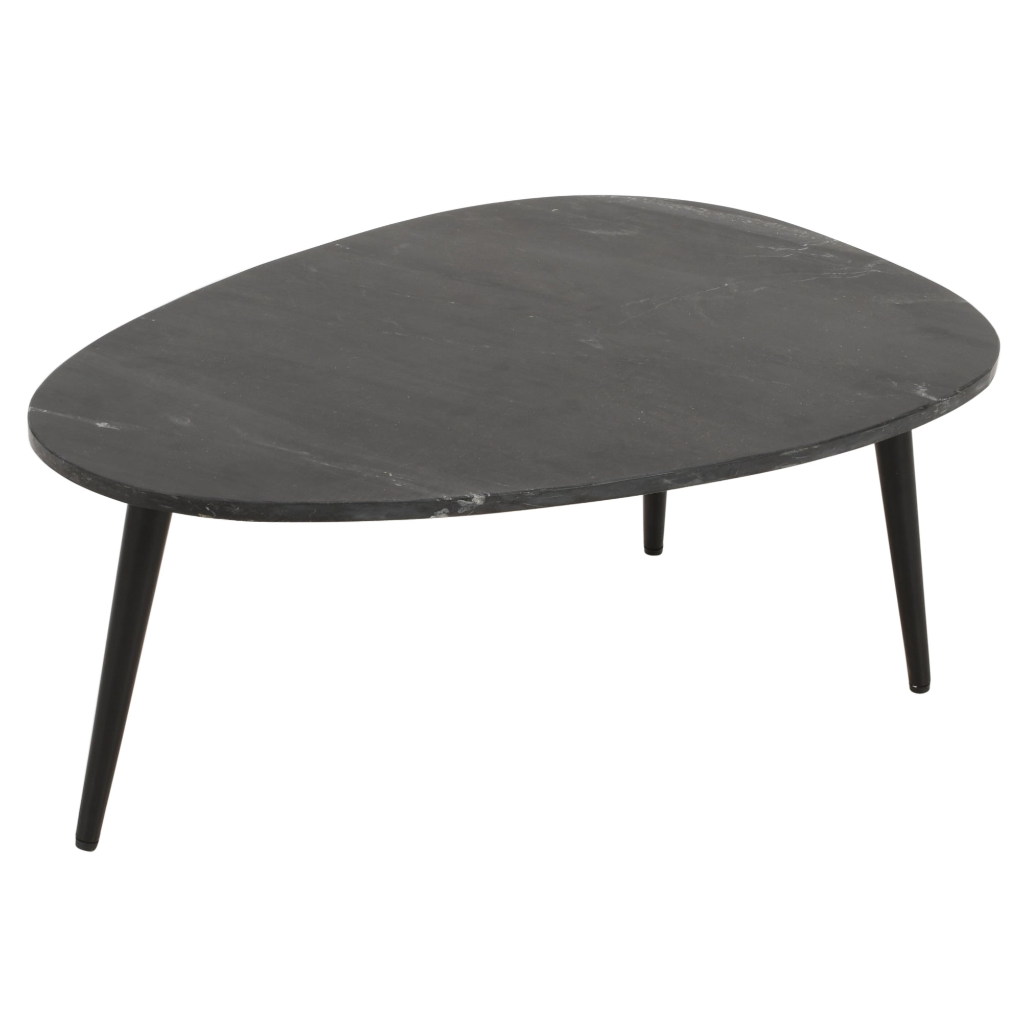 Opal Coffee Table With Black Marble Top &amp; Metal Legs