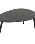 Opal Coffee Table With Black Marble Top & Metal Legs