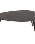 Opal Coffee Table With Black Marble Top & Metal Legs