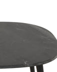 Opal Coffee Table With Black Marble Top & Metal Legs