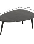 Opal Coffee Table With Black Marble Top & Metal Legs