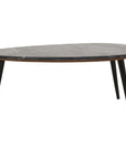 Opal Coffee Table With Black Marble Top & Metal Legs