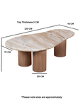 Ashford Natural Marble & Wood Pedestal Coffee Table